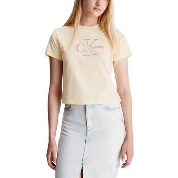 Kleidung Damen T-Shirts & Poloshirts Calvin Klein Jeans  Gelb