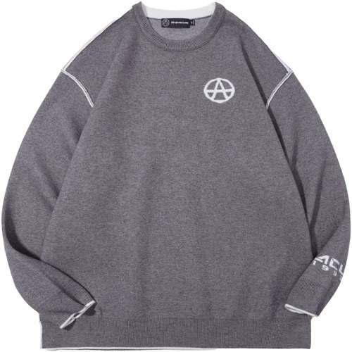 Kleidung Herren Sweatshirts Acupuncture Acu Sweater Motto Grau