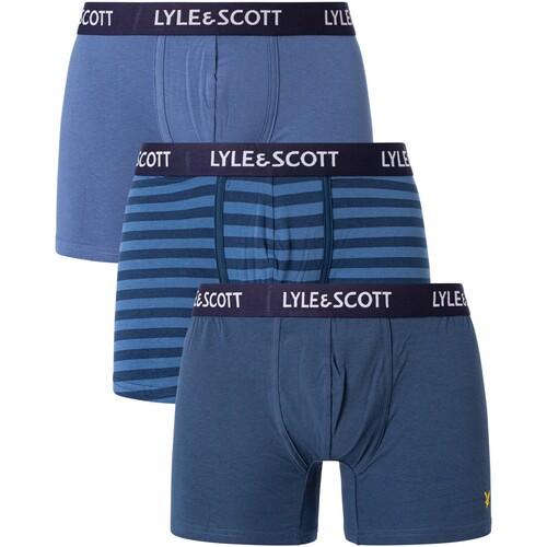 Unterwäsche Herren Boxershorts Lyle & Scott 3er-Pack Ethan-Unterhosen Blau
