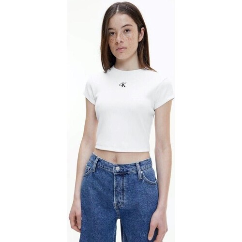 Kleidung Damen T-Shirts Calvin Klein Jeans J20J218337 Weiss