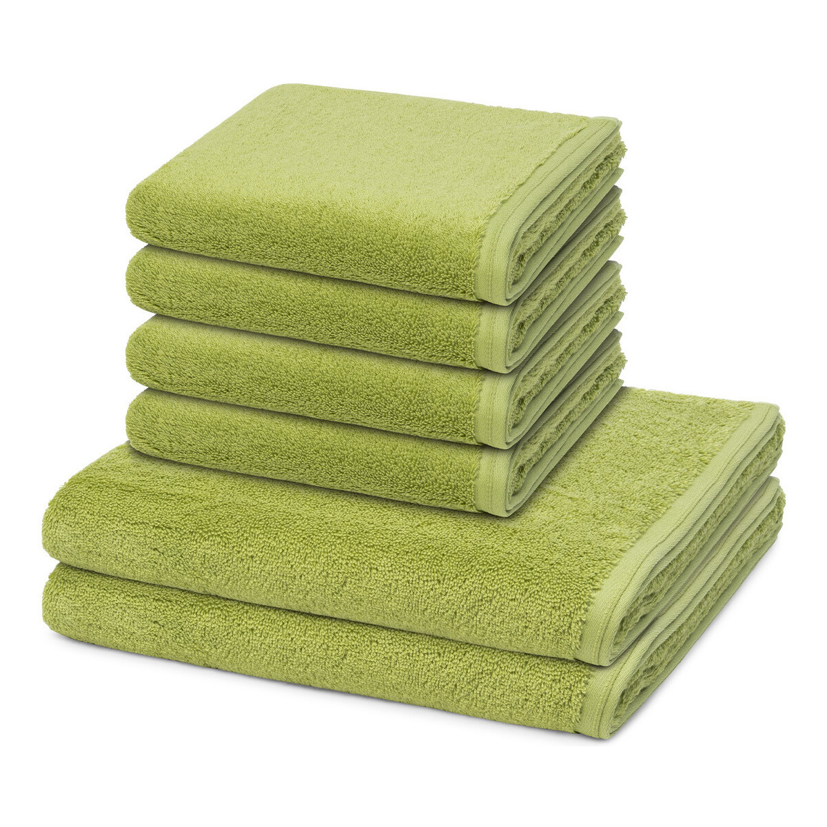 Home Handtuch und Waschlappen Vossen 6er Pack Vegan Life Grün