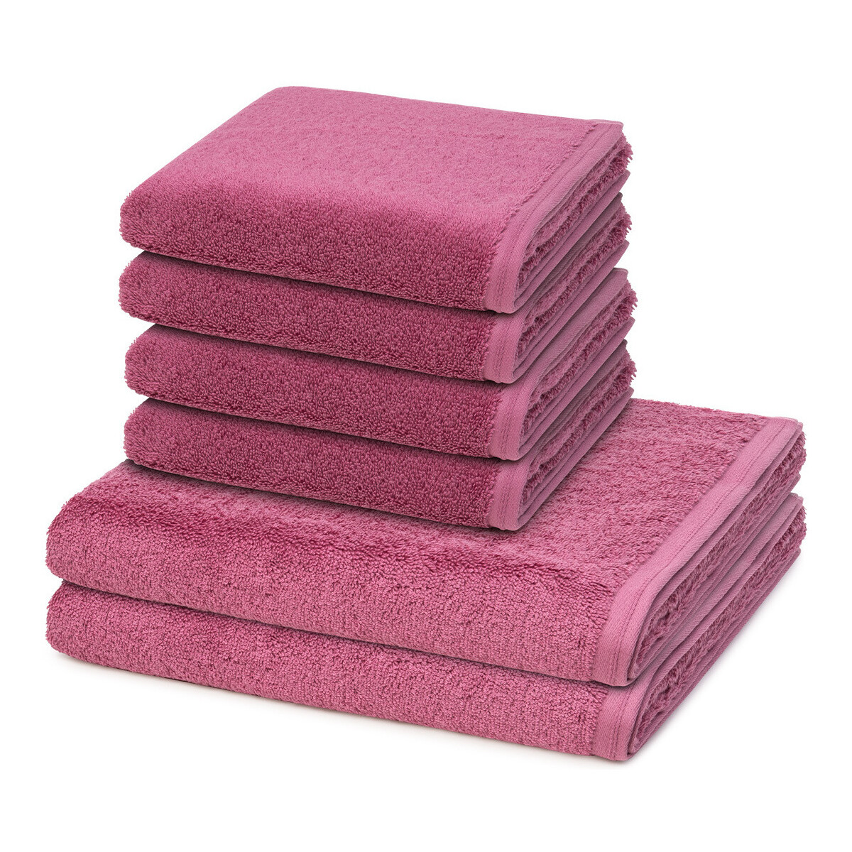 Home Handtuch und Waschlappen Vossen 6er Pack Vegan Life Rosa
