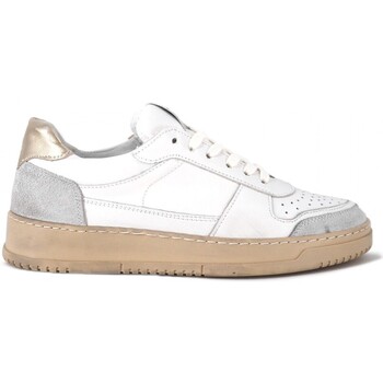 Schuhe Damen Sneaker Devid Label Sneaker aus Nappa und Wildleder Weiss