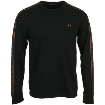 Fred Perry Long Sleeve Laured Taped Tee Schwarz