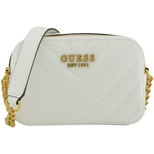 Taschen Damen Handtasche Guess Mode Accessoires JANIA CROSSBODY CAMERA HWGA9199140 WHI Beige
