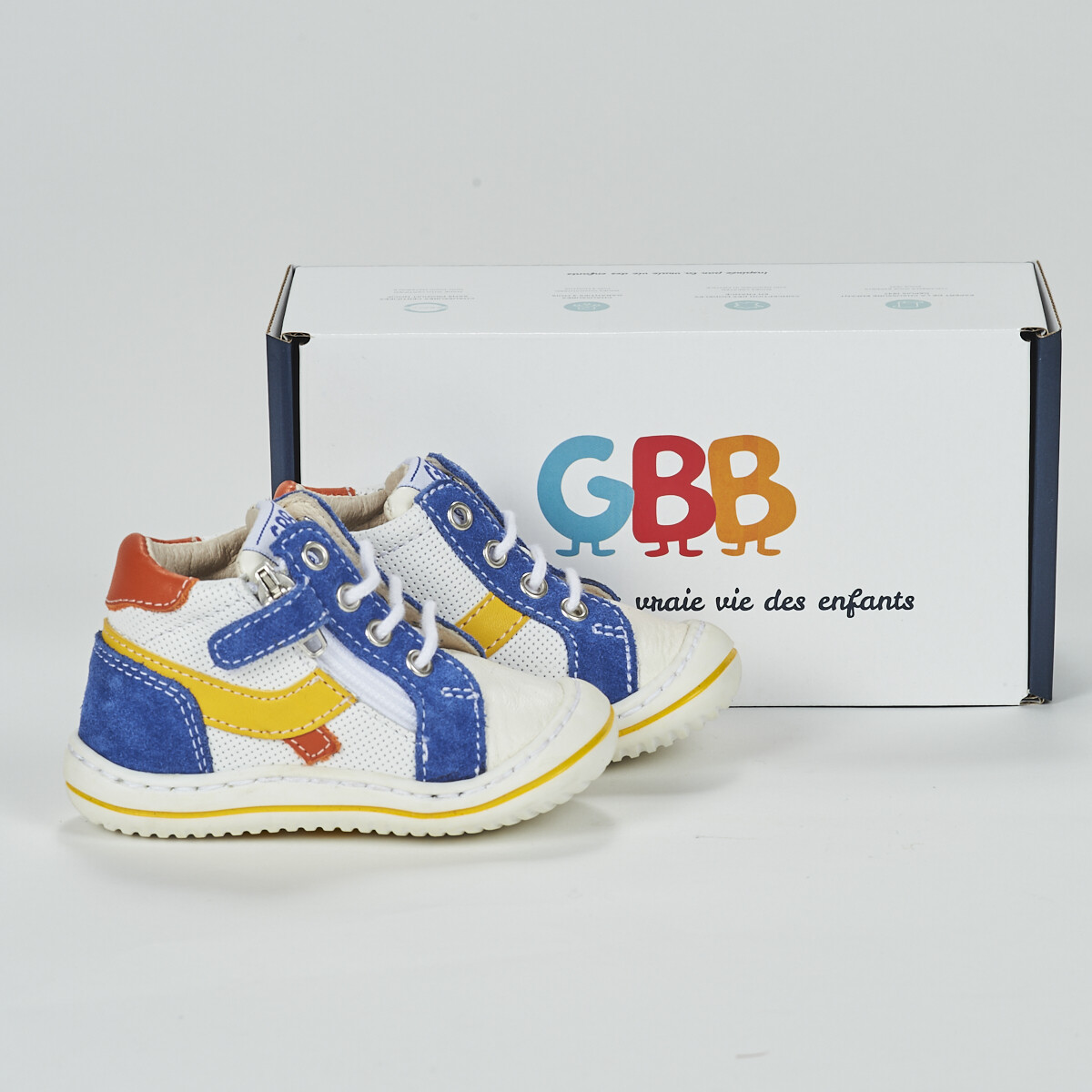 Schuhe Jungen Sneaker High GBB FLEXOO ZIPOU Weiss