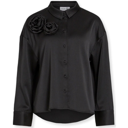 Kleidung Damen Tops / Blusen Vila Medina Rose Shirt L/S - Black Schwarz