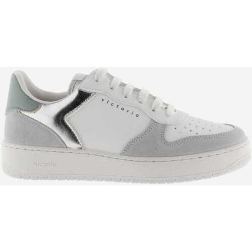 Schuhe Damen Sneaker Victoria Madrid serraje metal logo Grau