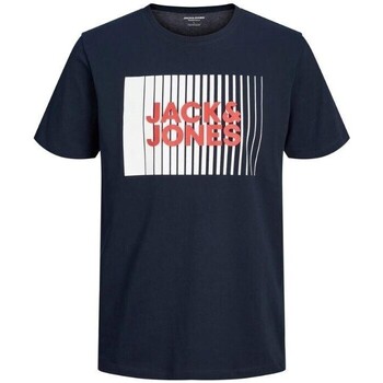 Kleidung Herren T-Shirts Jack & Jones 12233999 ECORP LOGO TEE PLAY SS O NECK Blau