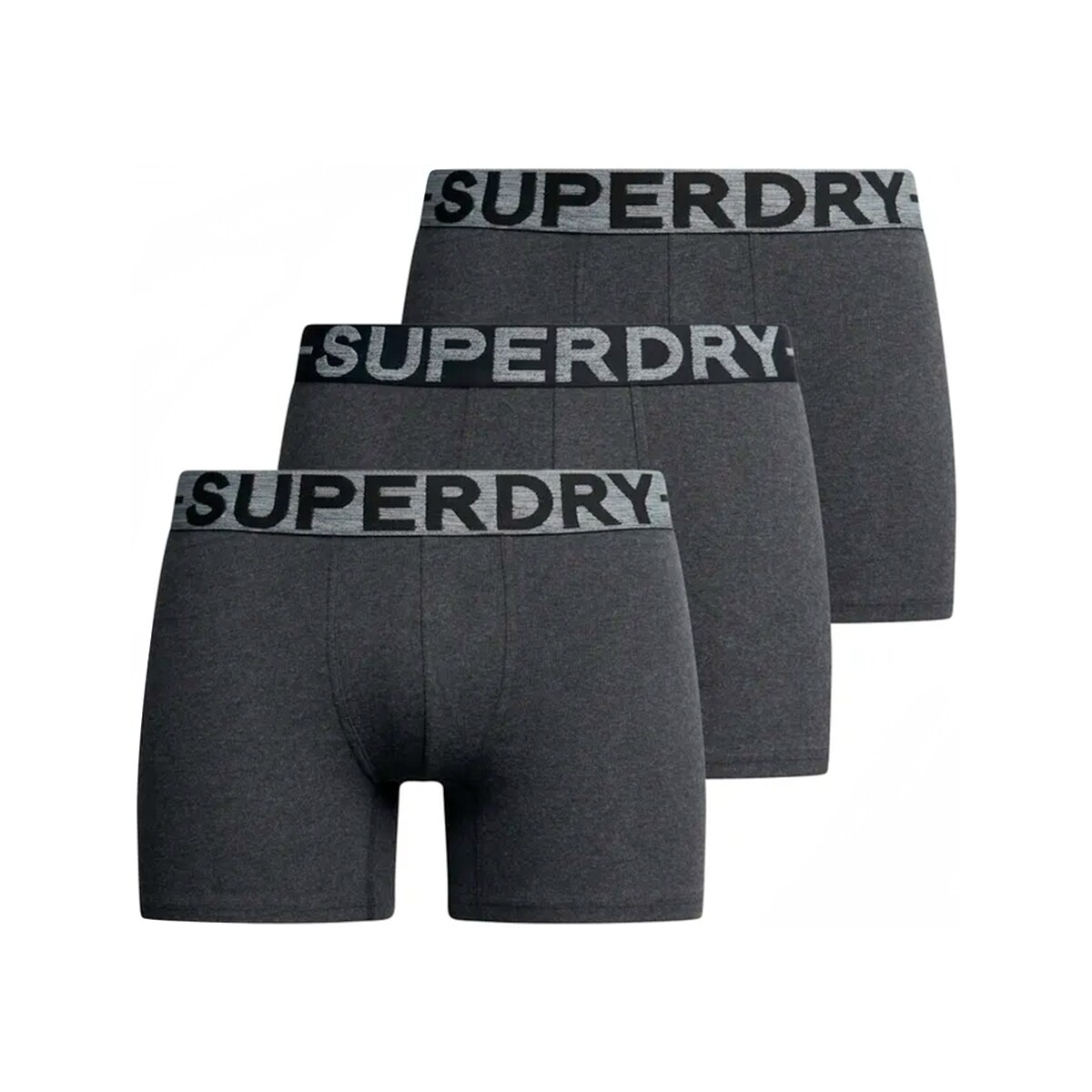 Unterwäsche Herren Boxer Superdry pack x3 stretch Grau