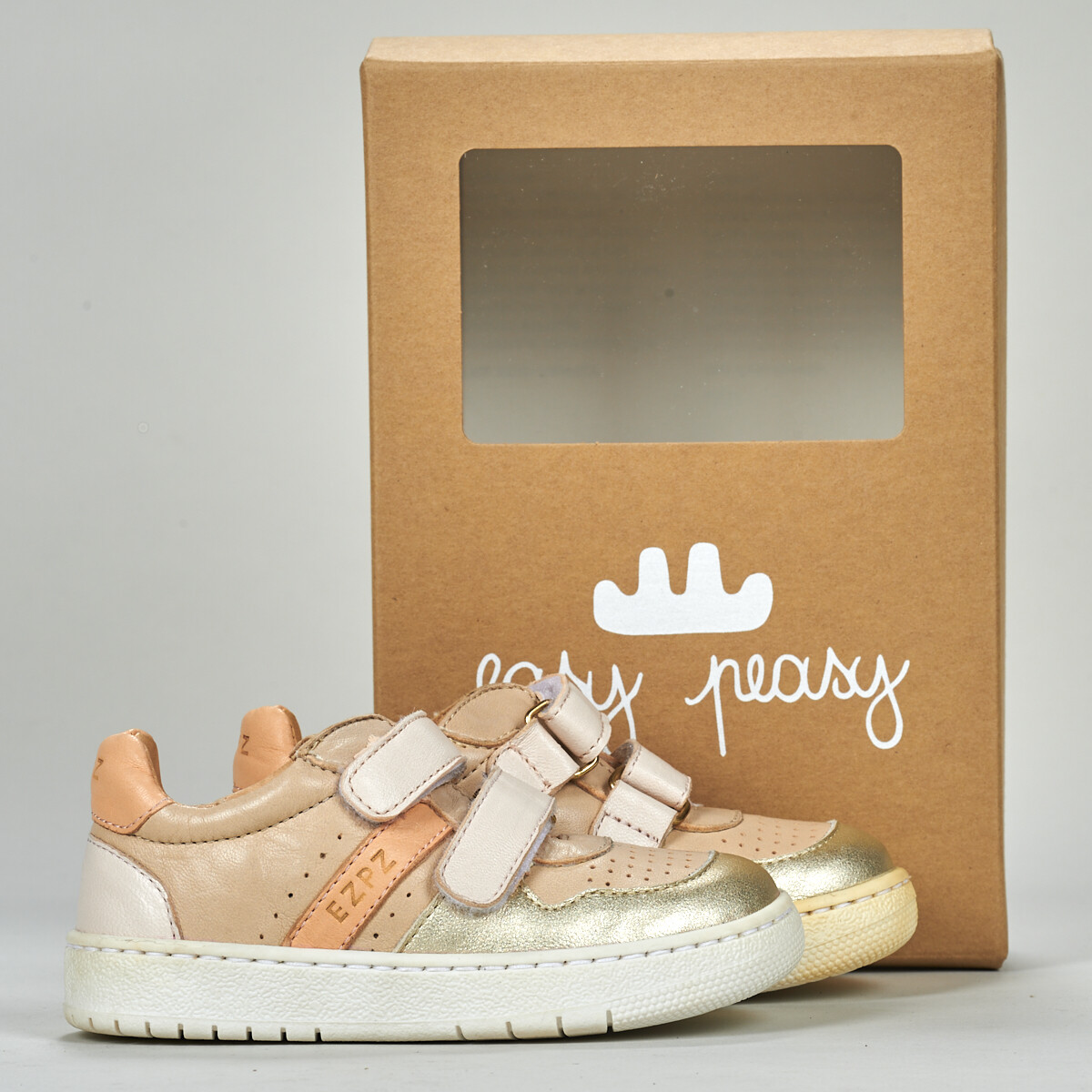 Schuhe Kinder Sneaker Low Easy Peasy MY GRANDE BASKET VELCRO Beige