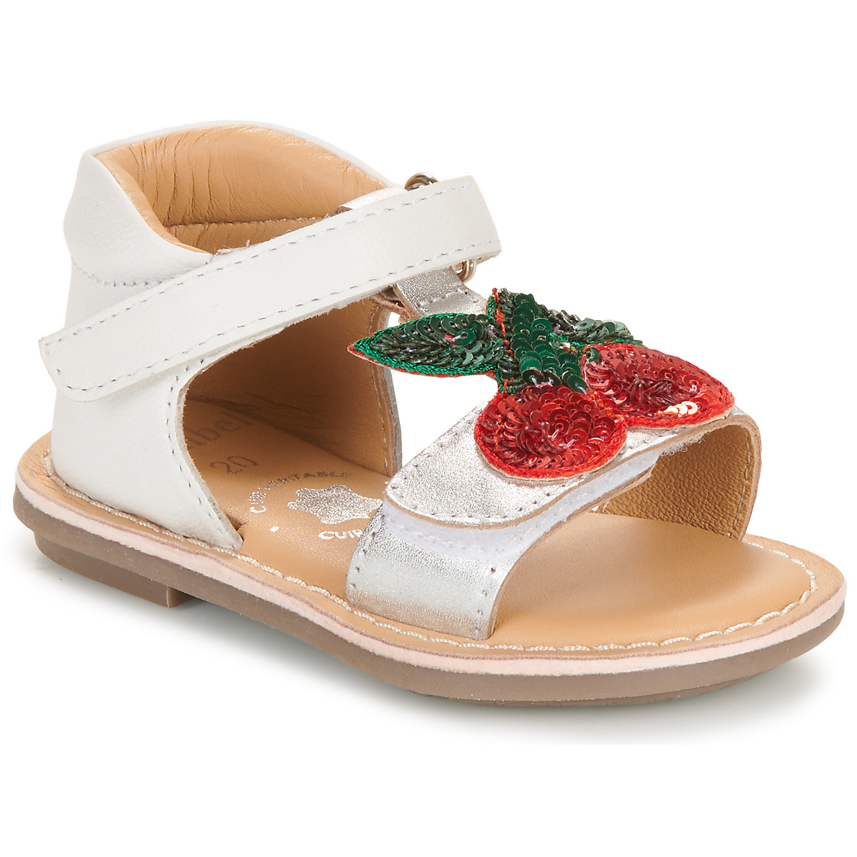 Schuhe Mädchen Sandalen / Sandaletten Minibel CERISE Silbern / Weiss / Rot