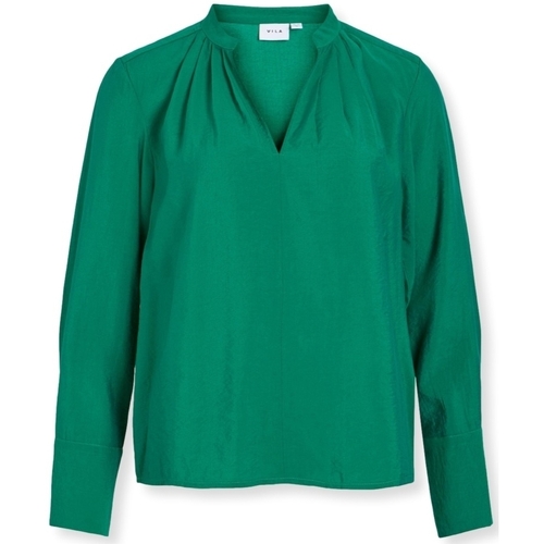 Kleidung Damen Tops / Blusen Vila Top Milla L/S - Ultramarine Green Grün