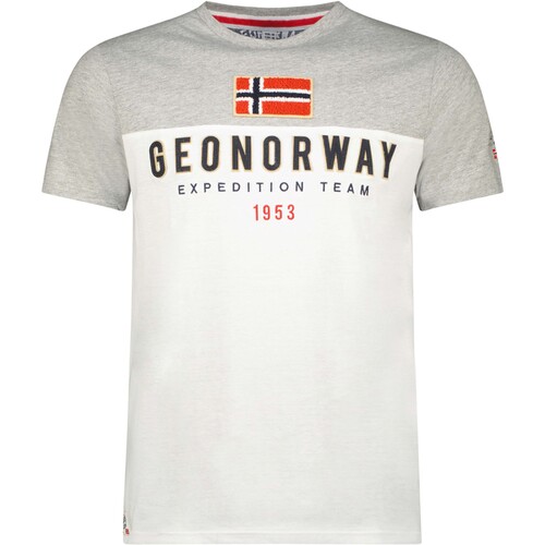 Kleidung Herren T-Shirts Geo Norway SW1276HGNO-GREY-WHITE Weiss