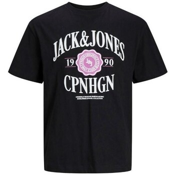 Kleidung Herren T-Shirts Jack & Jones 12251899 JORLUCCA Schwarz