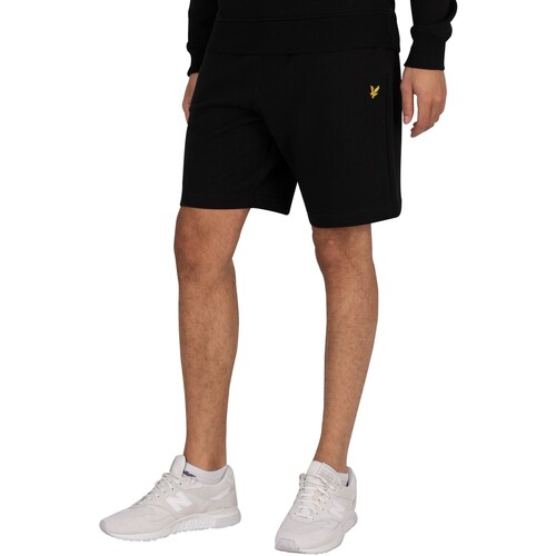 Kleidung Herren Shorts / Bermudas Lyle & Scott Sweatshorts aus Bio-Baumwolle mit Logo Schwarz