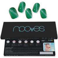 Beauty Damen Manuküre Set Nooves Jade Glass Premium Glam Gel-nagelblätter cat Eye Green 20 Stk 
