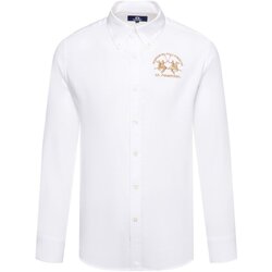Kleidung Herren Langärmelige Hemden La Martina CCMC01-PP003 Weiss