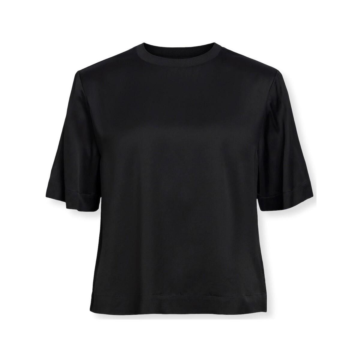 Kleidung Damen Sweatshirts Object Top Eirot S/S - Black Schwarz