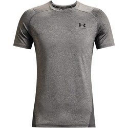 Kleidung Herren T-Shirts Under Armour HeatGear Tailliertes Kurzarm-T-Shirt Grau