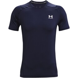 Kleidung Herren T-Shirts Under Armour HeatGear Tailliertes Kurzarm-T-Shirt Blau