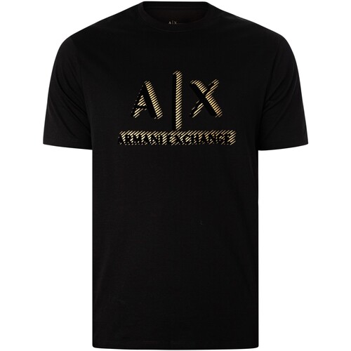 Kleidung Herren T-Shirts EAX Logo Grafik T-Shirt Schwarz