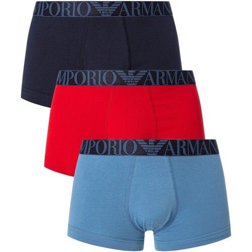 Unterwäsche Herren Boxershorts Emporio Armani 3er-Pack Unterhosen aus Bio-Baumwolle Multicolor