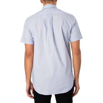 Gant Normales, kurzärmliges Popeline-Hemd Blau