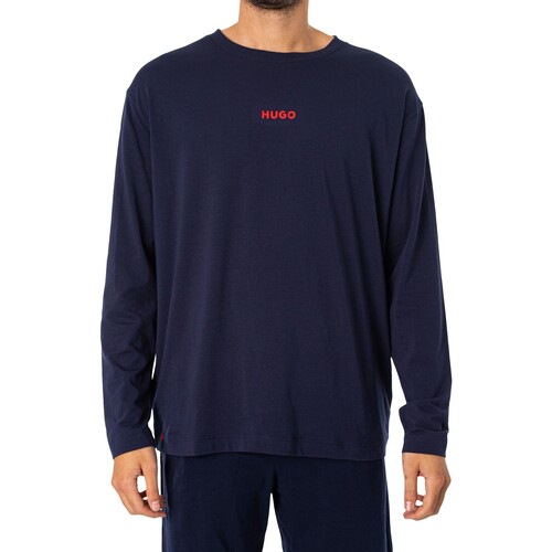 Kleidung Herren Pyjamas/ Nachthemden BOSS Linked Longue Langarm-T-Shirt Blau
