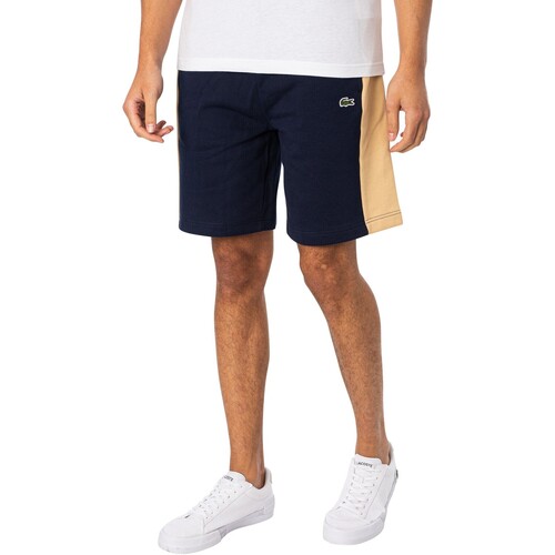 Kleidung Herren Shorts / Bermudas Lacoste Farbblock-Sweatshorts Blau
