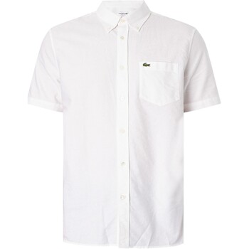 Kleidung Herren Kurzärmelige Hemden Lacoste Kurzarmhemd mit regulärem Logo Weiss