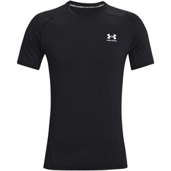 Kleidung Herren T-Shirts Under Armour HeatGear Tailliertes Kurzarm-T-Shirt Schwarz