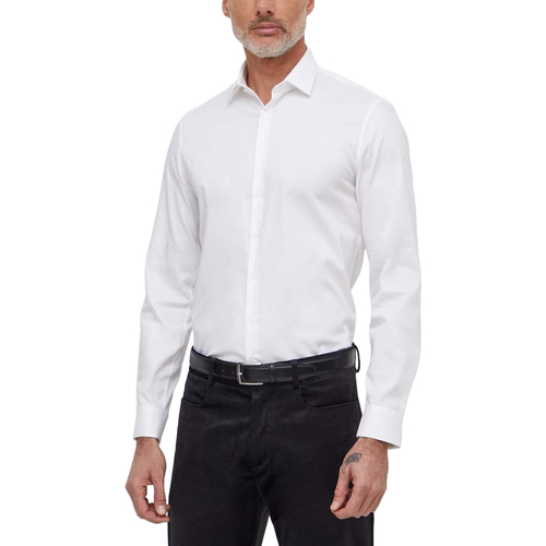 Kleidung Herren Langärmelige Hemden Calvin Klein Jeans K10K112299 Weiss