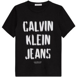 Kleidung Jungen Langarmshirts Calvin Klein Jeans IB0IB01974 Schwarz