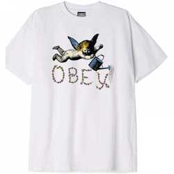 Kleidung Herren T-Shirts & Poloshirts Obey flower angel Weiss
