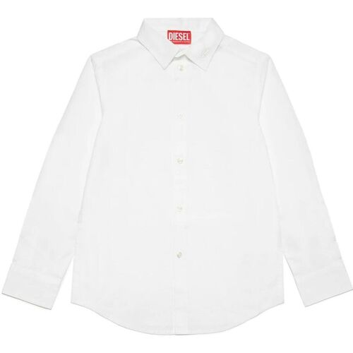 Kleidung Jungen Langärmelige Hemden Diesel J01746-KXBA8 - CPING-K100 Weiss