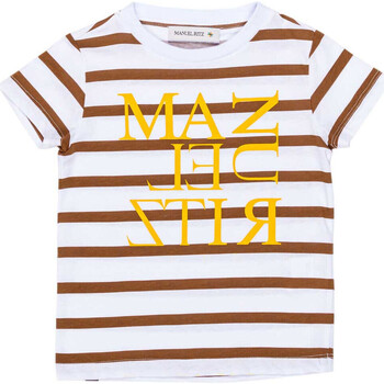 Kleidung Damen T-Shirts & Poloshirts Manuel Ritz MANUEL RITZ T-SHIRT A RIGHE CON LOGO Art. MR1365 