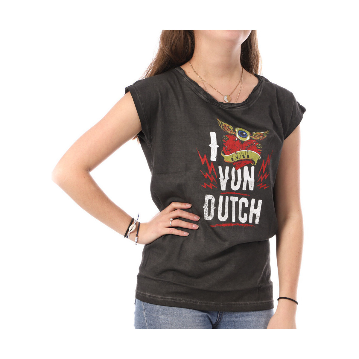 Kleidung Damen T-Shirts & Poloshirts Von Dutch VD/TRC/LOVE Schwarz