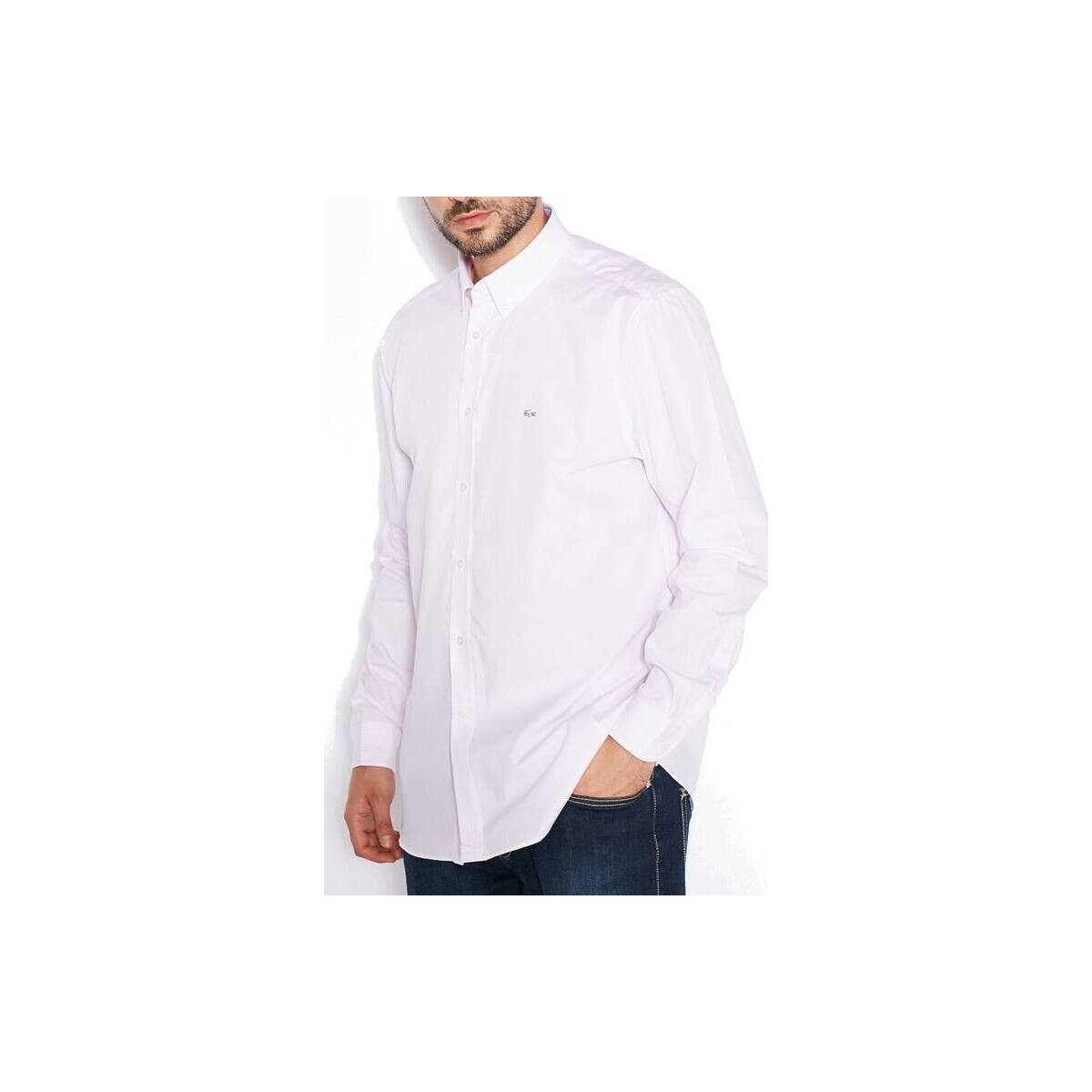 Kleidung Herren Langärmelige Hemden Lacoste CH8737 Weiss