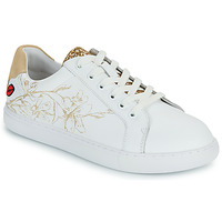Schuhe Damen Sneaker Low Bons baisers de Paname SIMONE GOLD FLOWERS Weiss / Gold