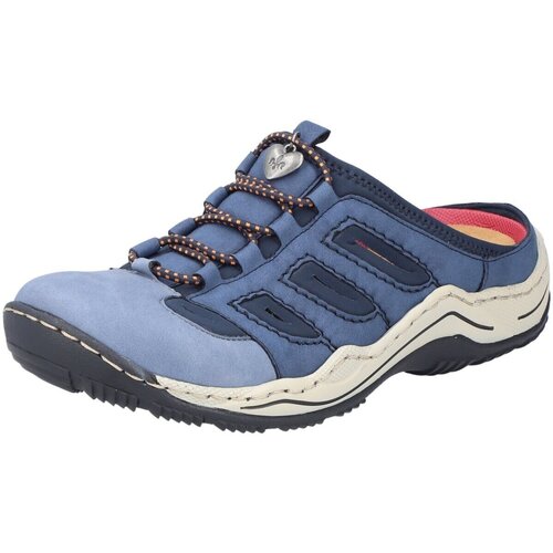 Schuhe Damen Pantoletten / Clogs Rieker Pantoletten Nabukino L0555-10 Blau