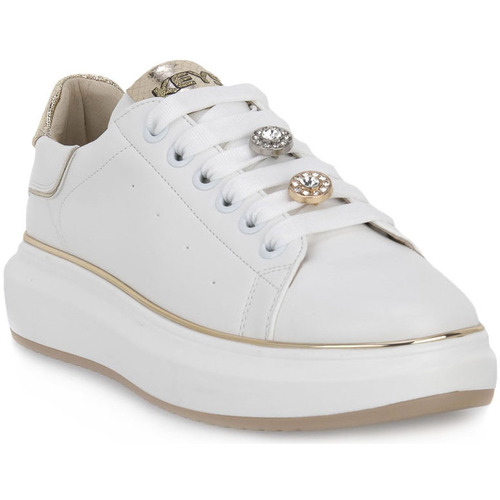 Schuhe Damen Sneaker Keys WHITE GOLD Weiss