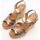 Schuhe Damen Leinen-Pantoletten mit gefloch Viguera  Gold