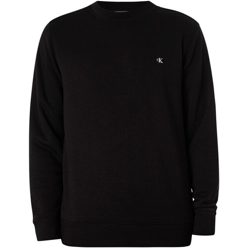 Kleidung Herren Sweatshirts Calvin Klein Jeans Sweatshirt mit besticktem Brustabzeichen Schwarz