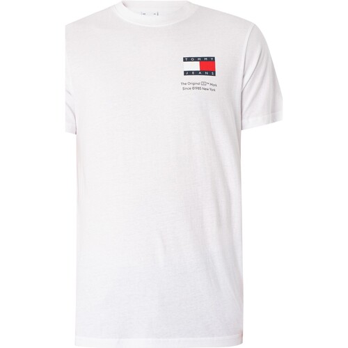 Kleidung Herren T-Shirts Tommy Jeans Schlankes Essential Flag-T-Shirt Weiss