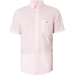 Kleidung Herren Kurzärmelige Hemden Gant Normales Popeline-Kurzarmhemd Rosa