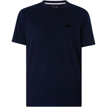 Kleidung Herren Pyjamas/ Nachthemden Lacoste Lounge-T-Shirt mit Logo auf der Brust Weiss