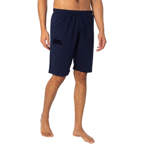 Kleidung Herren Pyjamas/ Nachthemden Lacoste Sweat-Shorts mit Lounge-Logo Blau