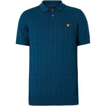 Kleidung Herren Polohemden Lyle & Scott Zopfstrick-Poloshirt Blau