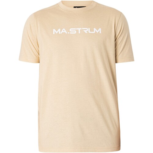 Kleidung Herren T-Shirts Ma.strum T-Shirt mit Brust-Print Beige